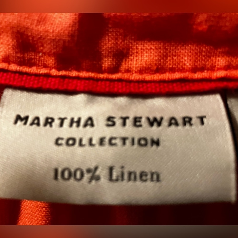 Martha Stewart Linen Henley Shirt Dress - Roll Tab Sleeve - Pockets - Coral XS - Picture 7 of 10